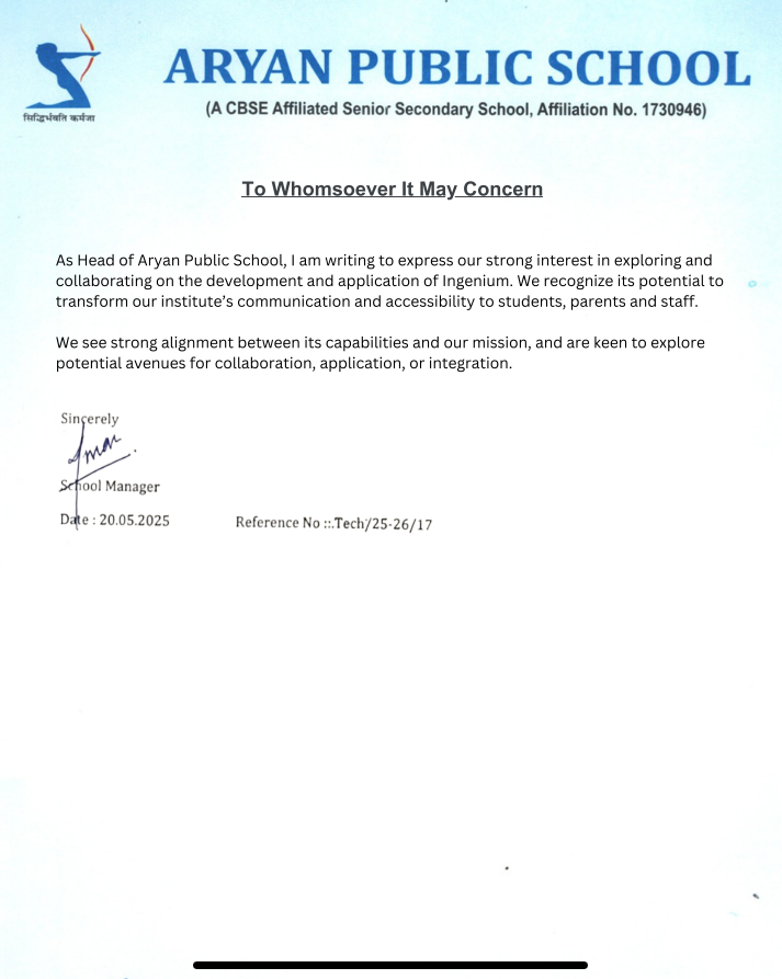 EOI document for Aryan College